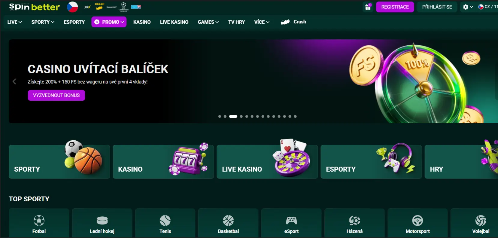 Spinbetter Casino Screen